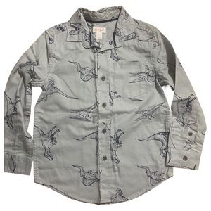 NWT 🦕 Cat & Jack Dinosaur Button Down Shirt. Boys 6/7